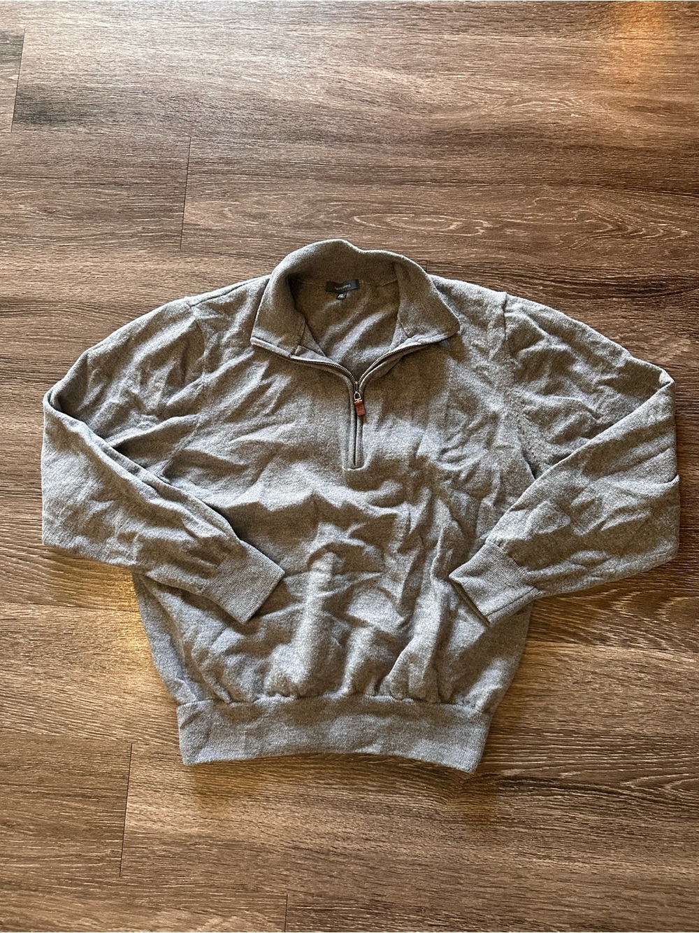 turtlson Gray Knit Merino Wool 1/4 Zip Mock Neck Sweater Women’s XL Solid golf